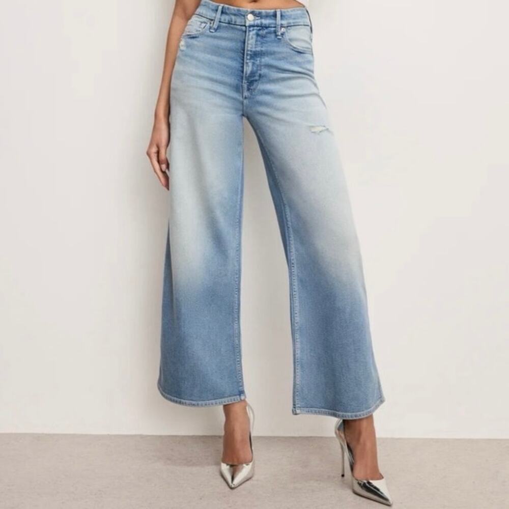 NWT Good Skate Crop Wide-Leg Jeans Soft Denim 12/31 Dressy Good American